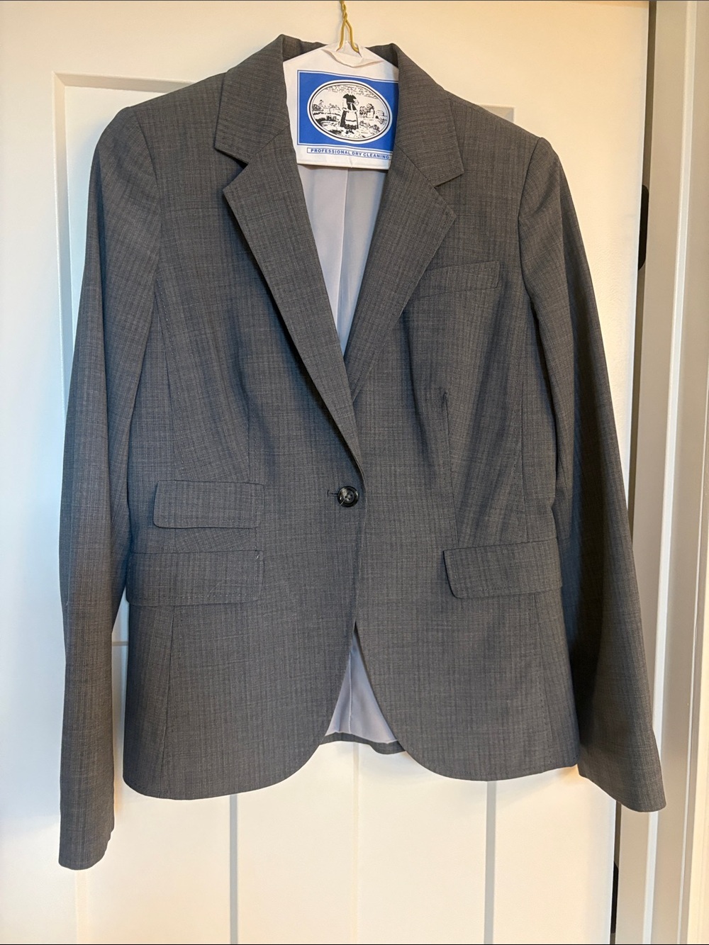 Banana Republic Womens Gray Single-Button Blazer